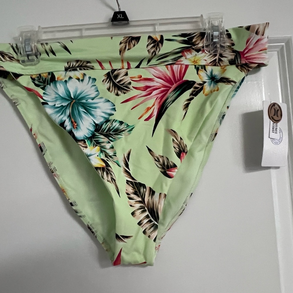 Misses XL Hurley Mint Green Floral Bikini Bottom